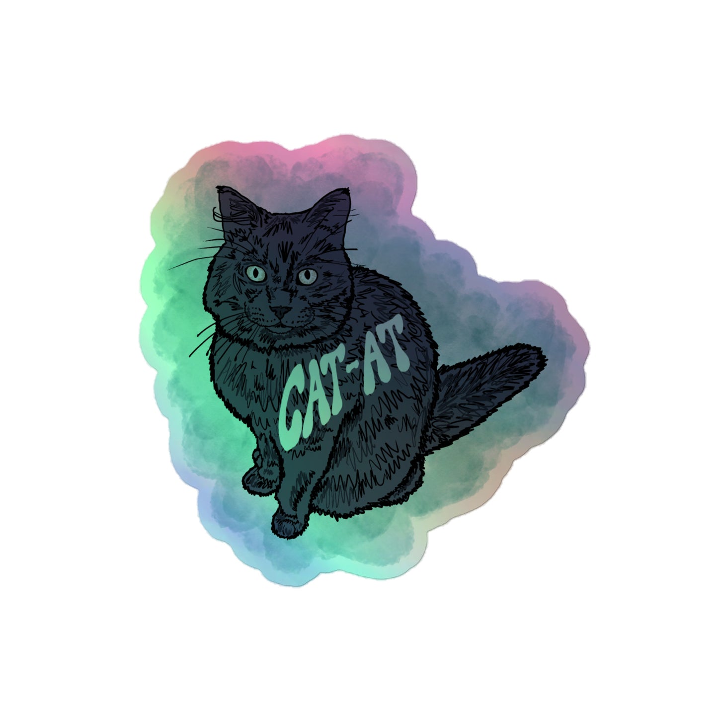 CAT-AT Holographic Sticker